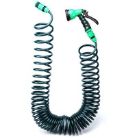 Ozoffer 15m Coil Garden Hose Set Recoil 7 Spray Function Garden Hose With Spray Gun