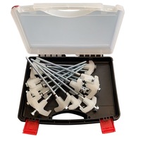 Ozoffer 15x Heavy Duty Steel Screw / Drill Camping Tent Pegs with Glow in The Dark Head