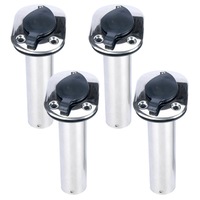 Ozoffer 4Pcs Fishing Rod Holders Stainless Steel Boat Flush Moun w/ Gasket Cap 30 Degree