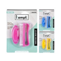 Ozoffer 2 Sets Handle Nail Brush Cleaning Brush Pedicure Finger Cleaner Tool Remover Dust