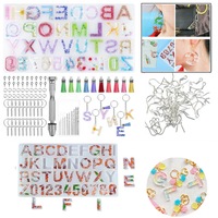 Ozoffer 272pcs Epoxy Resin Molds Casting Letter Alphabet Number Silicone Mould&100XEARRING HOOKS