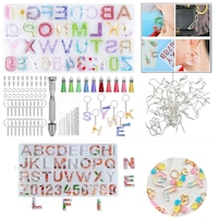 Ozoffer 272pcs Epoxy Resin Molds Casting Letter Alphabet Number Silicone Mould&100XEARRING HOOKS