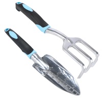 Ozoffer 2Pcs Heavy Duty Garden Tools Set Cultivator +Plant Transplanting Hand Tools 30cm