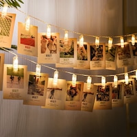 Ozoffer 30/50 LED Hanging Picture Photo Peg Clip Fairy String Lights Wedding Party D?cor