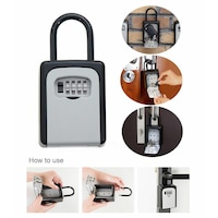 Ozoffer 4-Digit Combination Lock Key Safe Storage Box Padlock Security Home