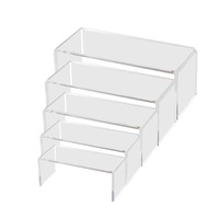 Ozoffer 5PCS Acrylic Jewellery Stand Display Super Clear Makeup Riser Holder Organiser