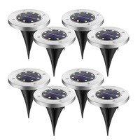 Ozoffer 8x Solar Powered LED Buried Inground Recessed Light Garden Outdoor Deck Path