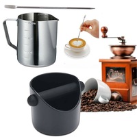 Ozoffer Coffee Waste Container Espresso Grinds Knock Box Tamper Bin Bucket Milk Pitcher