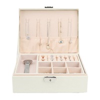 Ozoffer Jewelry Organizer Case Box Holder Storage Earring Ring Velvet Display Leather