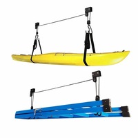 Ozoffer Kayak Hoist Pulley System Bike Lift Garage Ceiling Rack Storage 125LBS Capacity