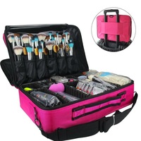 Ozoffer Portable Makeup Bag Cosmetic Make up Case Storage Box Travel Rose Red