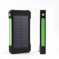 Ozoffer Solar Power Bank Portable External Battery Dual USB Phone Charger Green