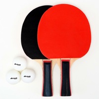 Ozoffer Table Tennis Bat 3-Ball Set Ping Pong Racket Paddle Pair Indoor Sport Game Event