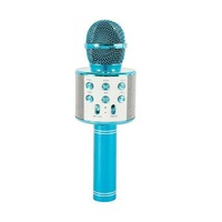 Ozoffer Wireless Bluetooth Karaoke Microphone Speaker Handheld Mic USB Player KTV Q9 Blue