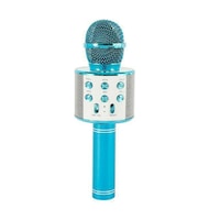 Ozoffer Wireless Bluetooth Karaoke Microphone Speaker Handheld Mic USB Player KTV Q9 Blue