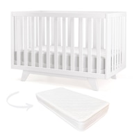 Boston Cot White + LUXUS Latex with Cotton Cover Innerspring Package - Red Hot Deal!
