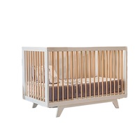 Hudson Cot - White & Natural Dowel FREE TODDLER BED KIT UPGRADE