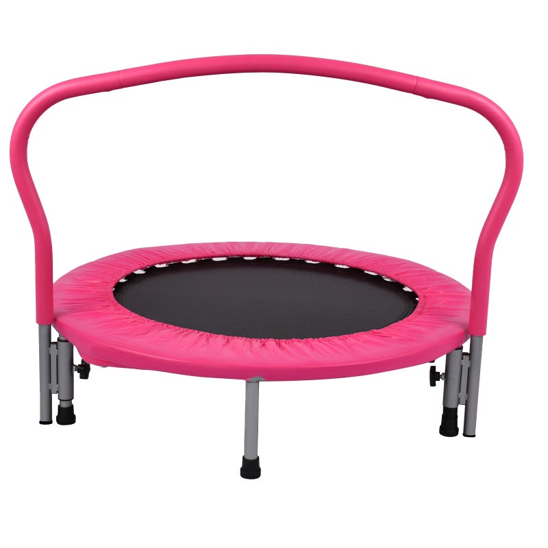 36 inch Foldable Trampoline with Handle Mini Fitness Trampoline with Safety & Anti-Skid Pads Stable Exercise Rebounder for Adult and Children...