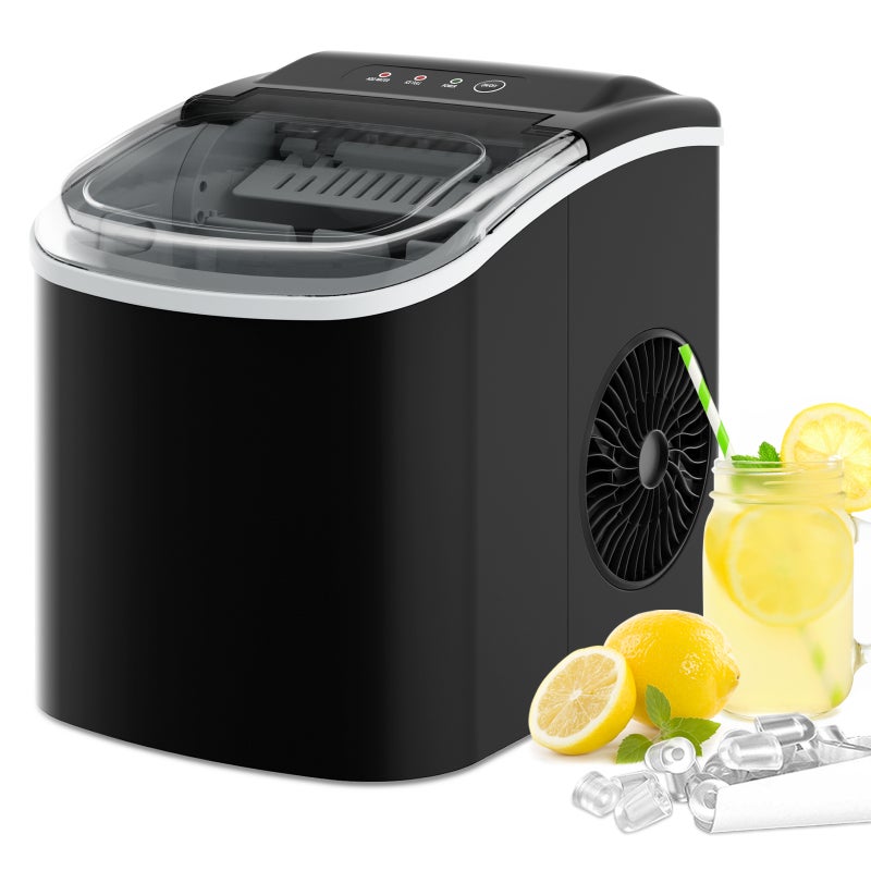 Advwin 12kg 24h Portable Bullet Ice Maker MachineSelf cleaning for Home Commercial Black