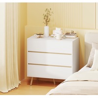 Advwin 3 Chest Of Drawers Lowboy Dresser Wooden Storage Cabinet White