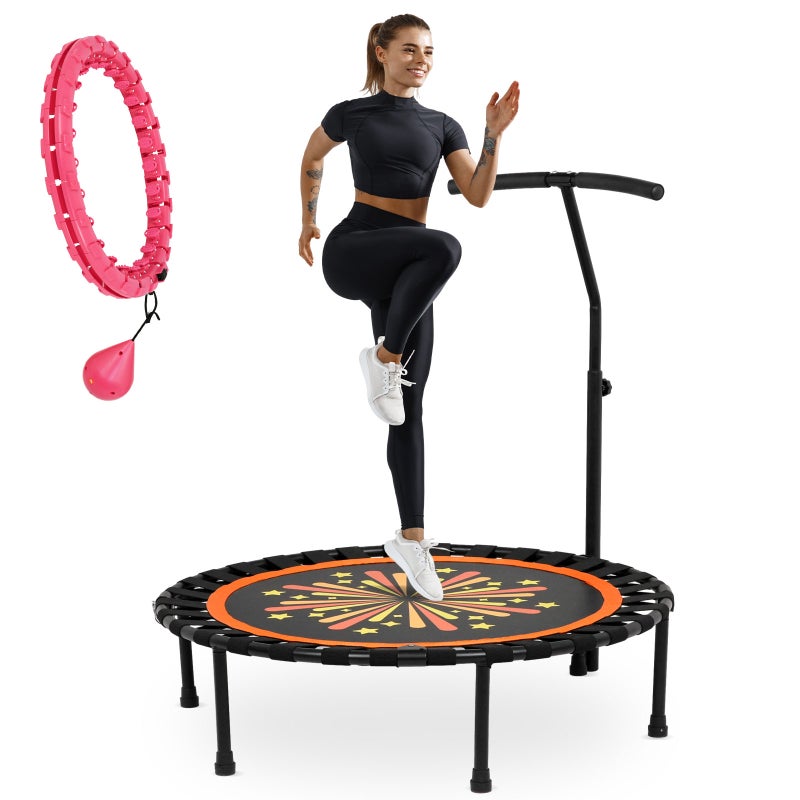 ADVWIN 40-inch Rebounder Mini Trampoline with Hula Hoop, Suitable for Adults and Kids Indoor/Outdoor Max Load 150KG