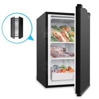88L Mini Freezer Small Refrigerator Wine Cooler, Home Office Bar Refrigerator Black