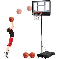 Advwin Adjustable 1.6-2.1M Portable Basketball Hoop Stand Backboard Net Ring Set for Teenagers