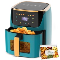 Advwin Air Fryer, 8L Digital XXL Oil-Less Air Fryer, 8 Presets Healthy Electric Cooker LED Touch Digita Screen Kitchen Oven - Nonstick Green Air Fryer - Electronic Recipe