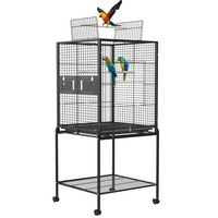 Advwin Bird Cage146CM Open Top 2 Perches Aviary Parrot Budgie Tray Wheel W/Brake