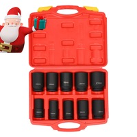 10pcs 3/4" Drive Deep Impact Socket Set Metric Workshop Garage Tools Kit (22-41mm Metric, Gas & Electric Dual-Use)