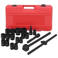 21pcs 3/4" Drive Deep Impact Socket Set Metric Workshop Garage Tools Kit (19-50MM Metric, Gas & Electric Dual-Use)