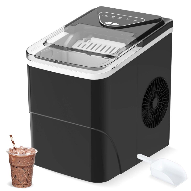 ADVWIN Ice Makers Countertop Self Cleaning Machine with Scoop and Basket