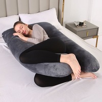 Maternity Pregnancy Pillow U-Shaped Full Body Support Pillow Nursing Sleeping Pillows(Dark Grey)
