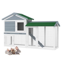 Advwin Rabbit Hutch Chicken Coop Outdoor Bunny House Pet House 148x45x85cm