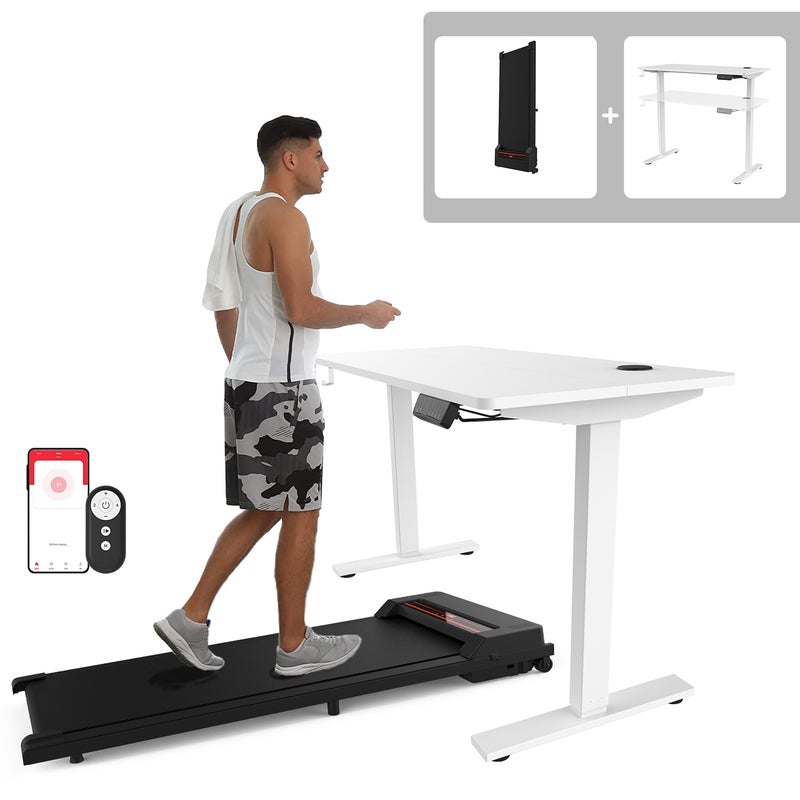 Walking Pad Treadmill Adjustable Height Electric Standing Desk set,Foldable Walking Machine Under Desk Electric Home Office Gym Exercise Fitness Australia