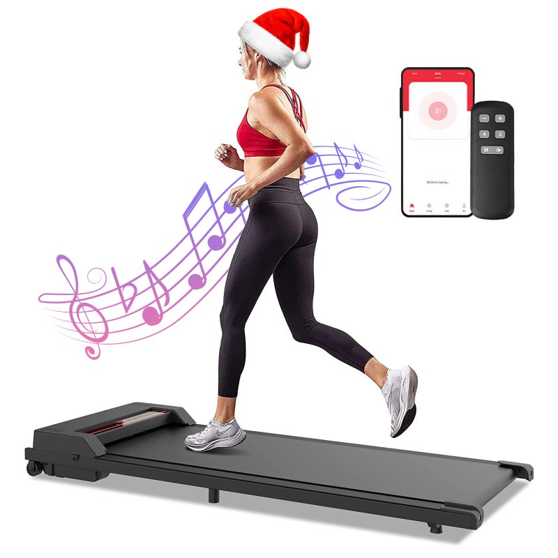 Walking Pad Treadmill Under Desk Electric Foldable Walking Machine Home Office Gym Exercise Fitness Black