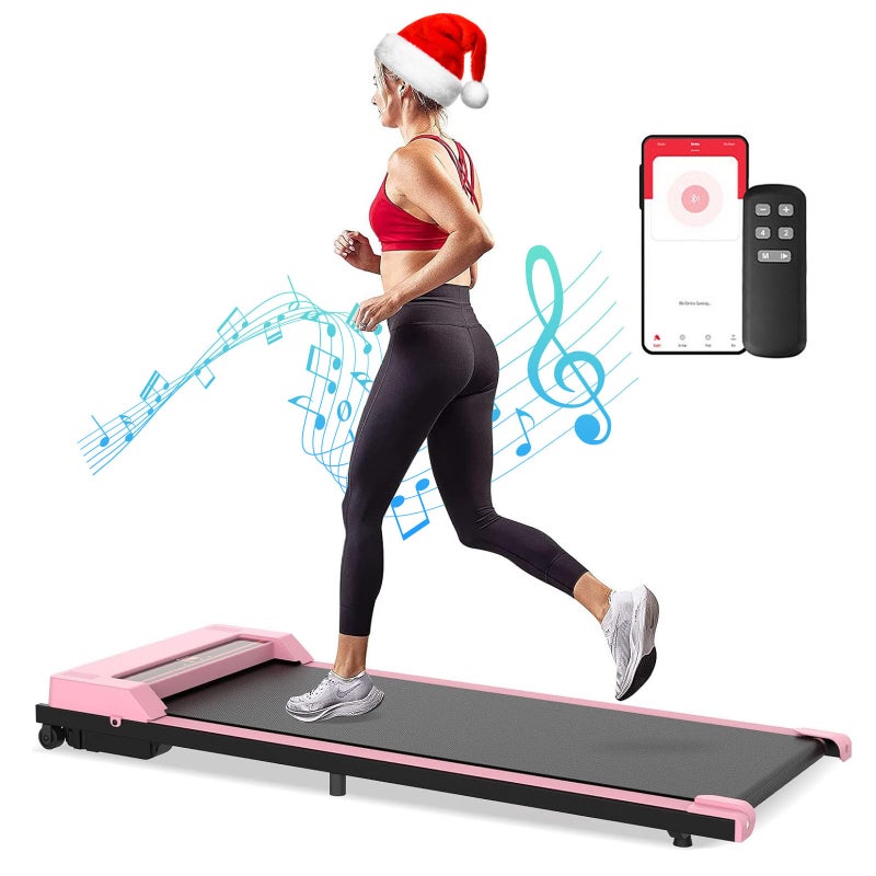 Walking Pad Treadmill Under Desk Electric Foldable Walking Machine Home Office Gym Exercise Fitness Pink