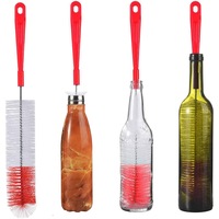 16in Extra Long Red Bottle Cleaning Brush Cleaner For Washing Narrow Neck