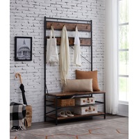 IHOMDEC 3 Tier Entryway Coat Shoe Rack and Storage Shelves