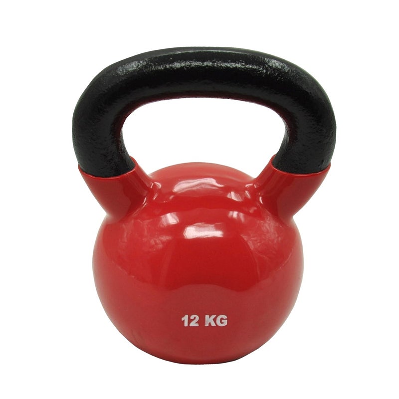 12Kg Iron Vinyl Kettlebell Weight - Gym Use Russian Cross Fit Strength Training Australia