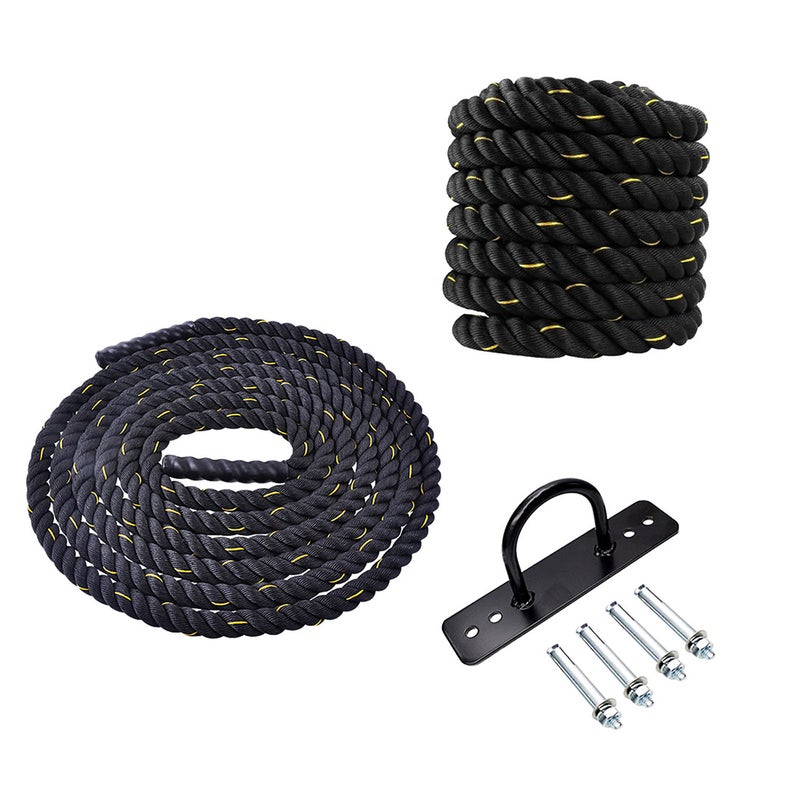 15m Heavy Duty Gym Battle Rope Power Strength Training Exercise Fitness 38mm