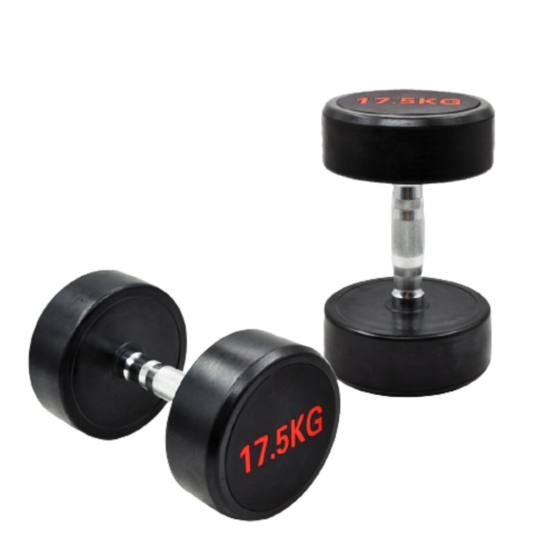 17.5kg x 2 Commercial Grade Rubber Coated Dumbbell Hand Weight - Rubber Dumbbell Australia