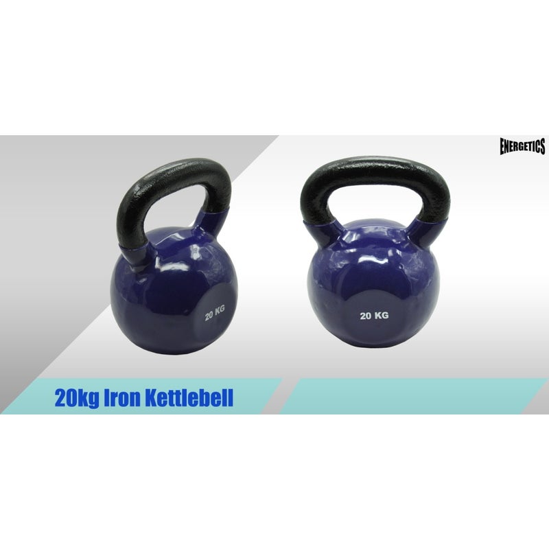 20kg Iron Vinyl Kettlebell Weight - Gym Use Russian Cross Fit Strength Training Australia