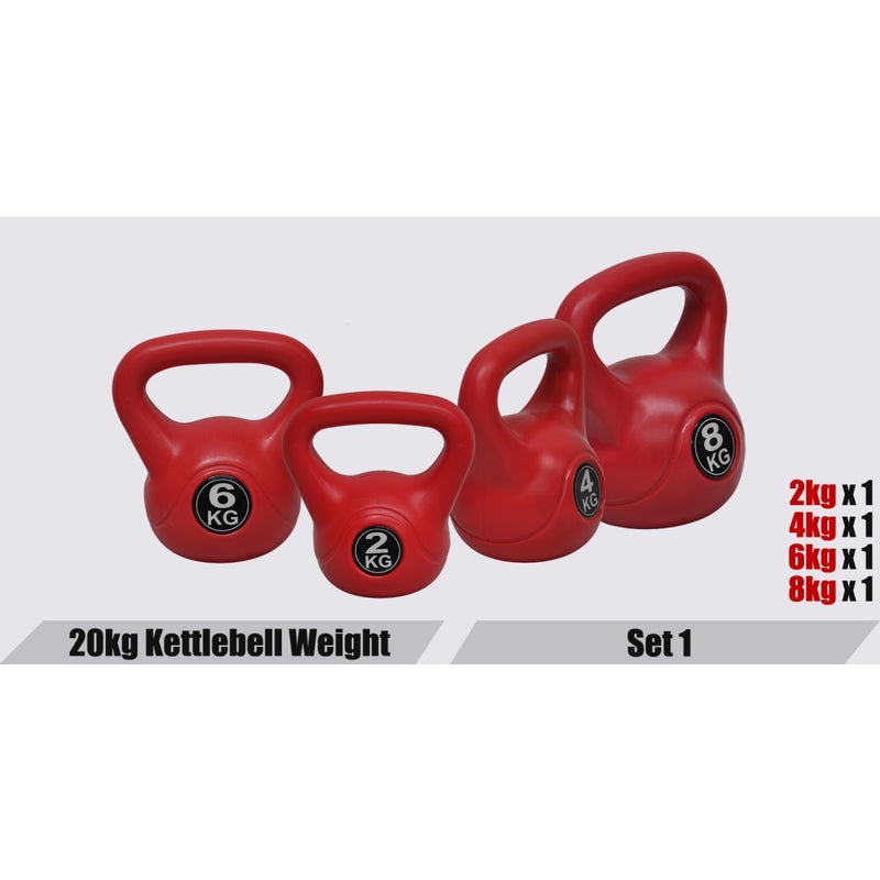 20kg Kettlebell Weight Set – Home Gym Training Kettle Bell Exercise – 9 Sets