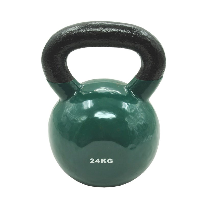 24KG Cast Iron Vinyl Kettlebell Weight - Home Gym Cross Fit Strength Training