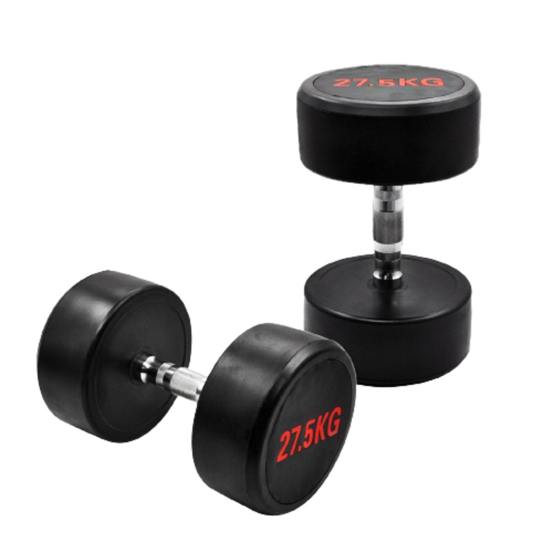 27.5kg x 2 Commercial Grade Rubber Coated Dumbbell Hand Weight – Rubber Dumbbell Australia