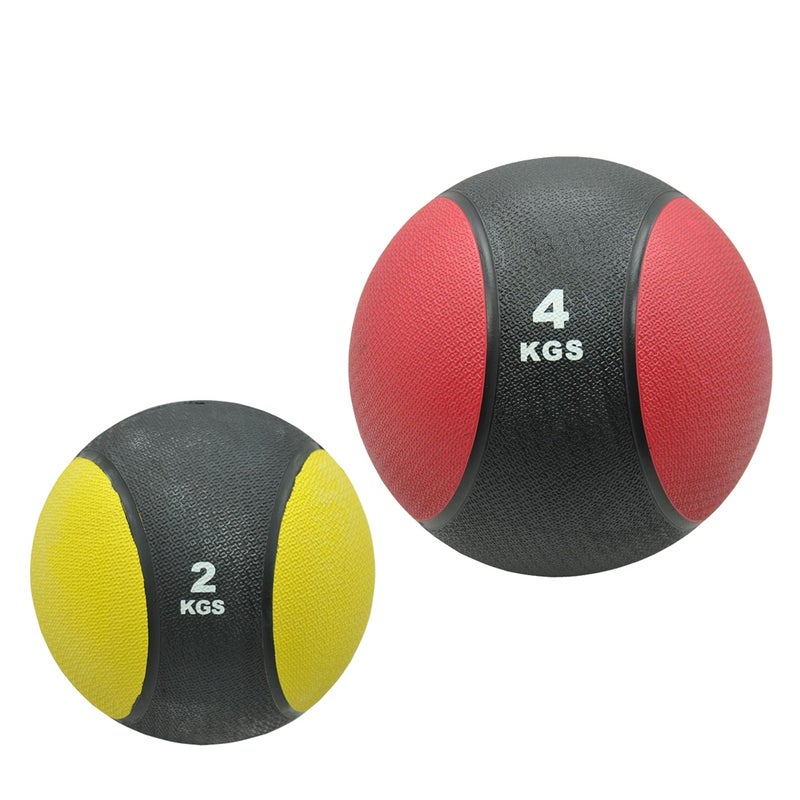 2kg + 4kg Commercial Rubber Medicine Ball / Gym Fitness Fit Exercise Ball Unbranded