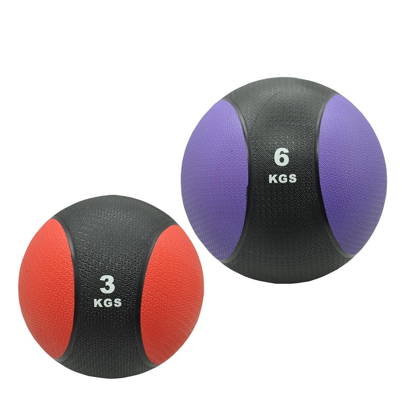 3kg + 6kg Commercial Rubber Medicine Ball / Gym Fitness Fit Exercise Ball Unbranded