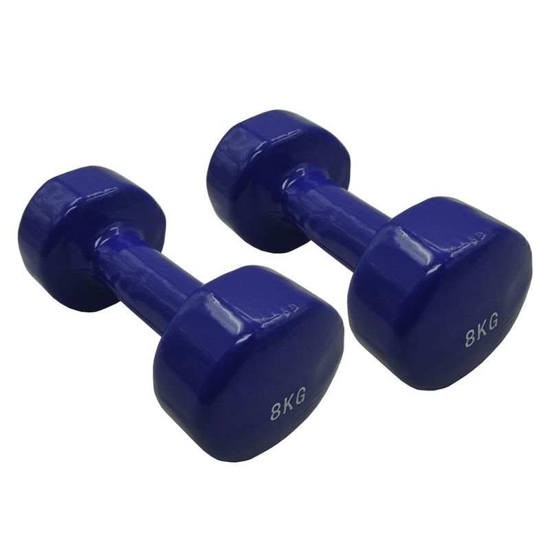 8kg x 2 Vinyl PVC Dumbbell Hand Weight - PVC Rubber Coated - Total 16kg Australia