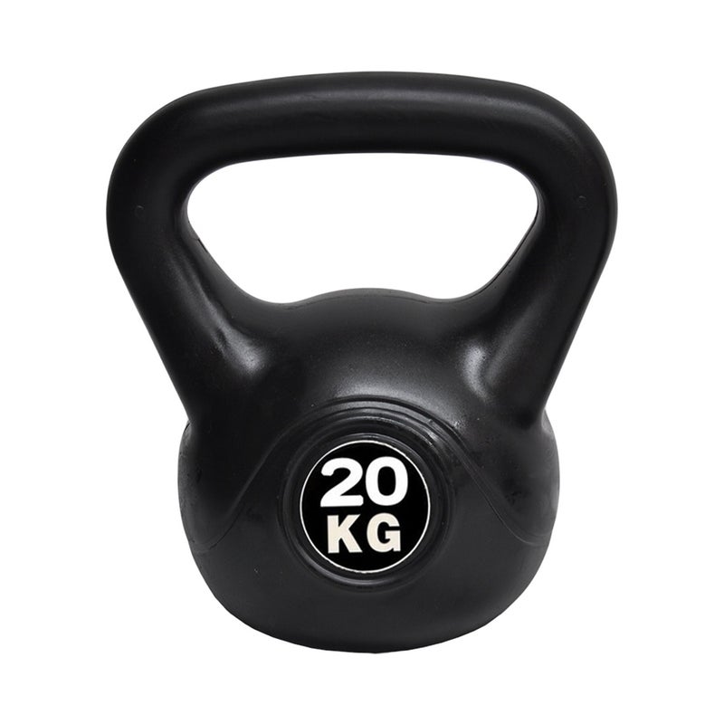 20kg Kettlebell - Home Gym Kettlebell Weight Fitness Exercise - Black